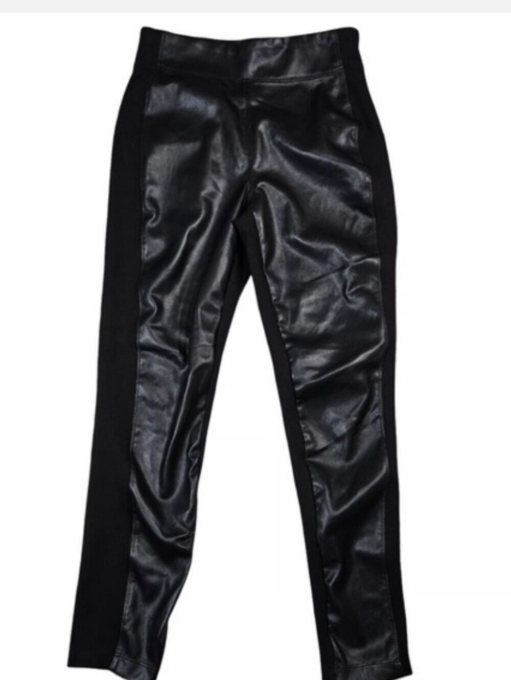 Elie Tahari Black High-Waist Faux Leather Ankle Pants Small - Picture 4 of 7